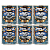 6X Hammerite Hammered Silver Paint 750ml Tin Paint